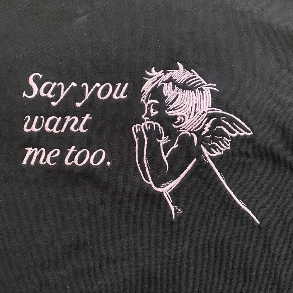 BOYS LIE SAY YOU WANT ME TWOFER BLACK HOODIE OSFA - Picture 6 of 11